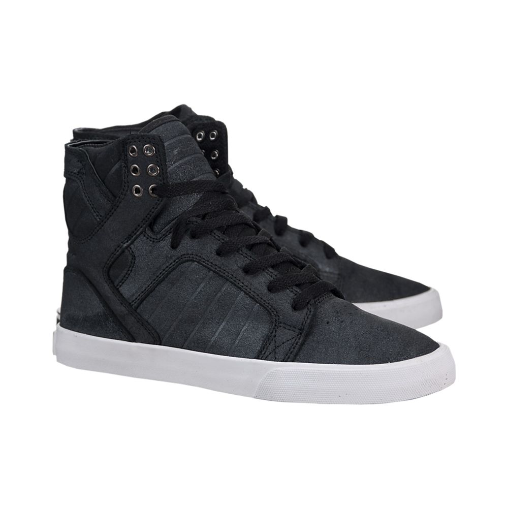 Baskets Montantes Supra SkyTop Noir Black/Metallic-White Femme | AZS-99346960